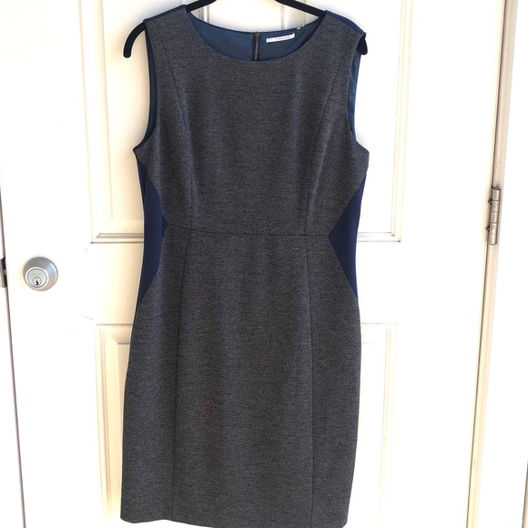 TAHARI color block navy black dress NWOT - Picture 2 of 11